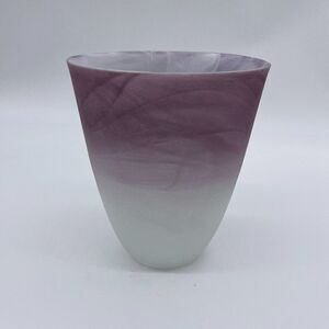 Glass Vase Fully Handcrafted by Crystalery 6.5" Made in Turkey Purple Hombre